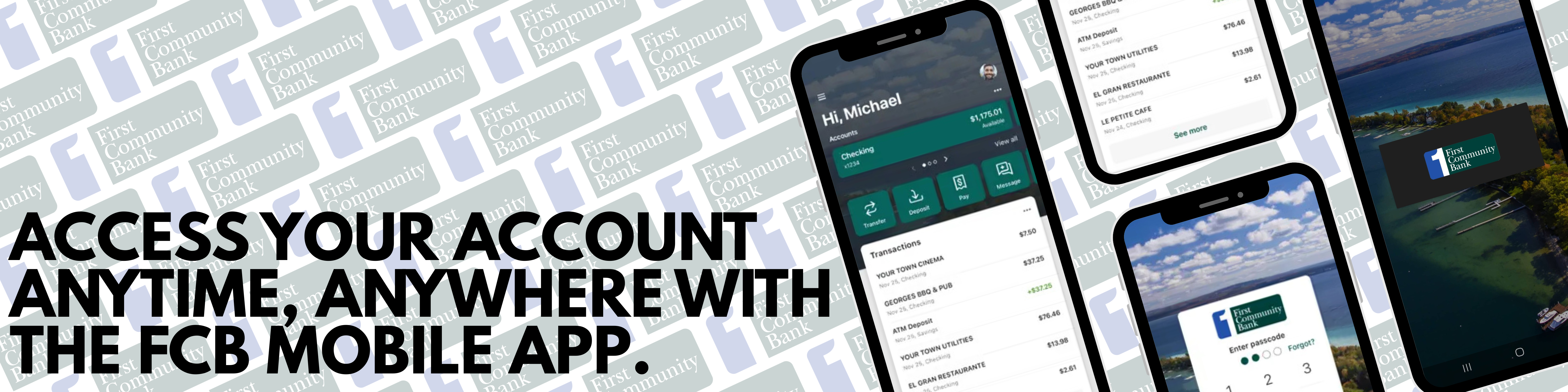 Access your account anytime, anywhere with the FCB mobile app.